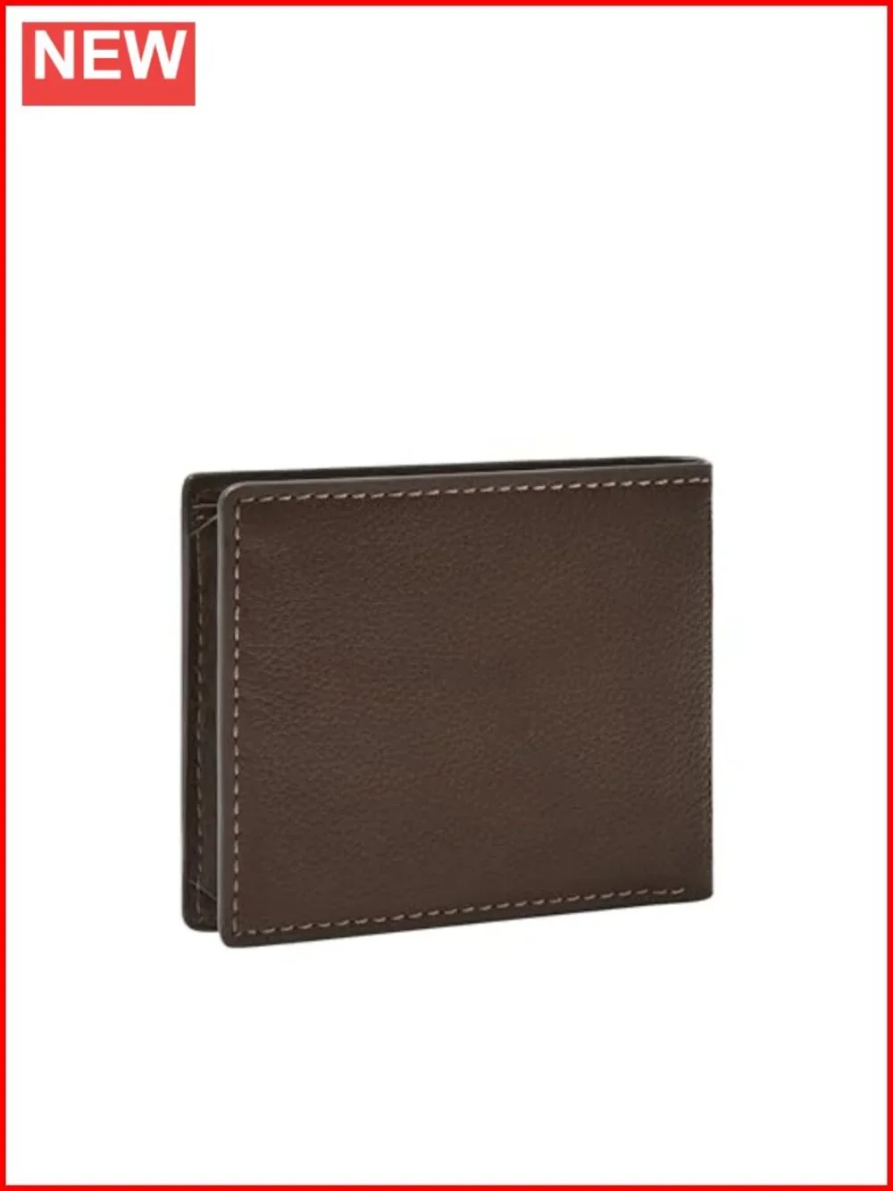 Genuine Leather Bifold Wallet with Flip ID Window